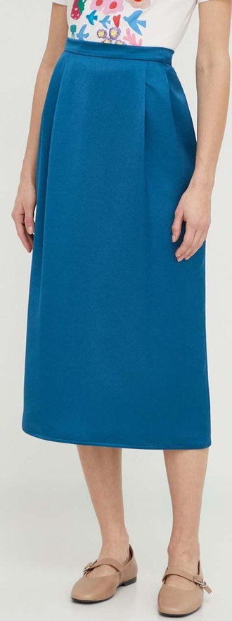 Niebieska spódnica MaxMara midi z tkaniny