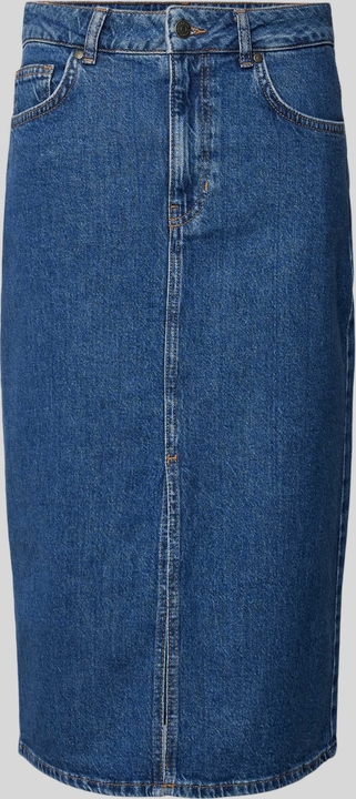 Niebieska spódnica Object midi z jeansu