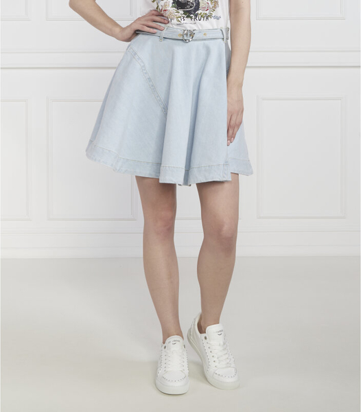 Niebieska spódnica Pinko mini z bawełny w stylu casual
