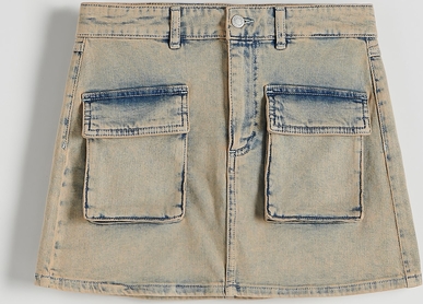Niebieska spódnica Reserved z jeansu mini w stylu casual