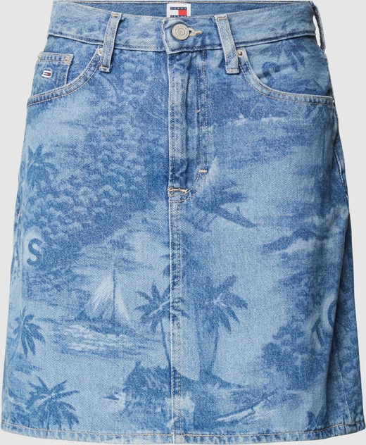 Niebieska spódnica Tommy Jeans z jeansu mini
