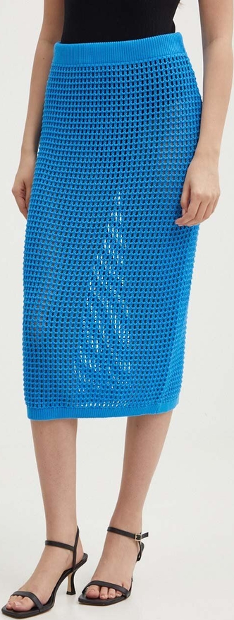 Niebieska spódnica United Colors Of Benetton midi z bawełny w stylu casual