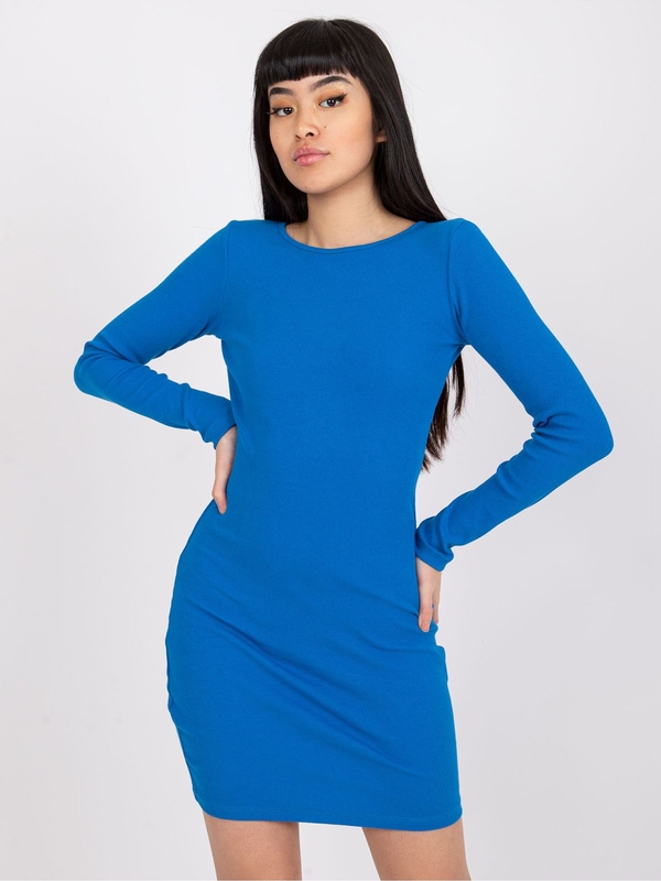 Niebieska sukienka 5.10.15 z długim rękawem z bawełny