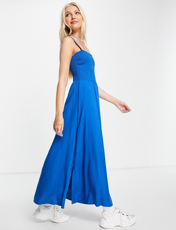 Niebieska sukienka Aeropostale gorsetowa maxi