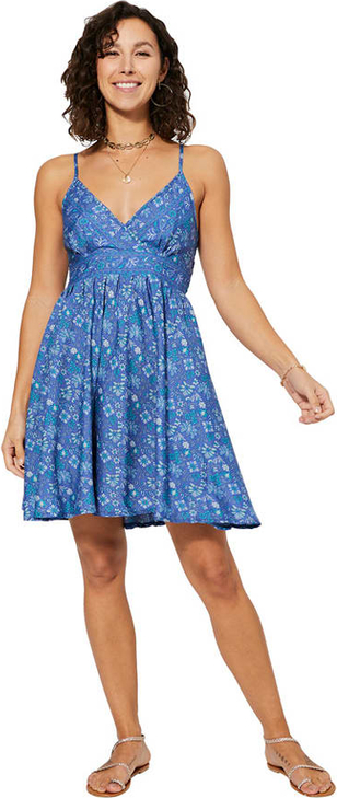 Niebieska sukienka Aller Simplement na ramiączkach mini