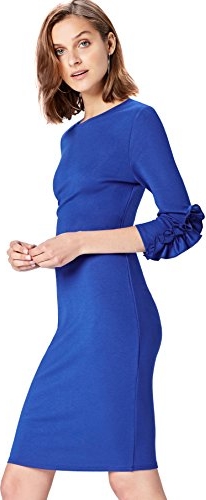 Niebieska sukienka amazon.de z okrągłym dekoltem