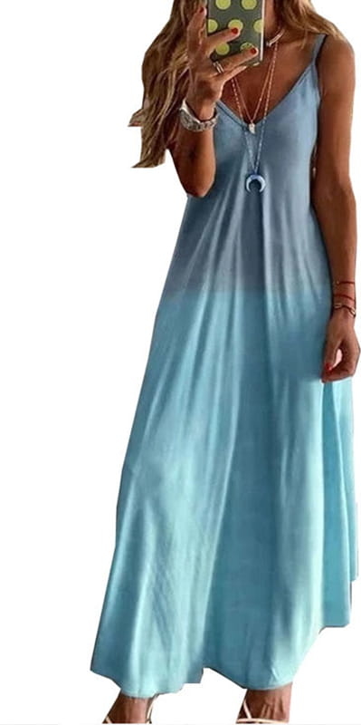 Niebieska sukienka Arilook w stylu boho