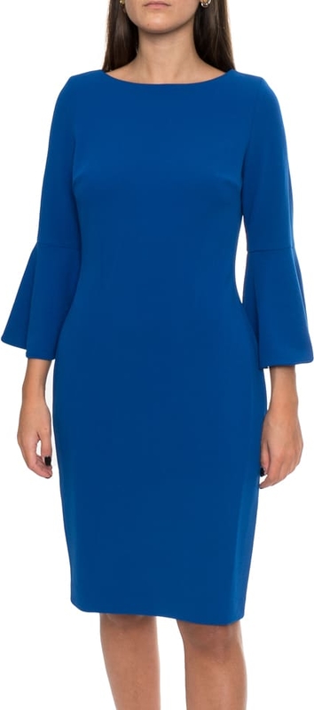 Niebieska sukienka Calvin Klein z okrągłym dekoltem