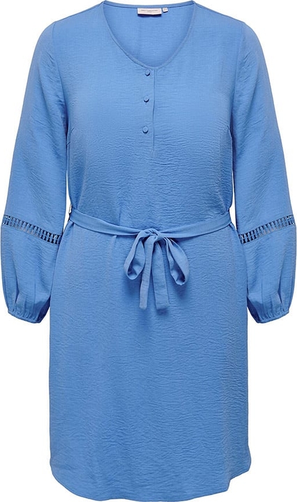 Niebieska sukienka Carmakoma mini z długim rękawem