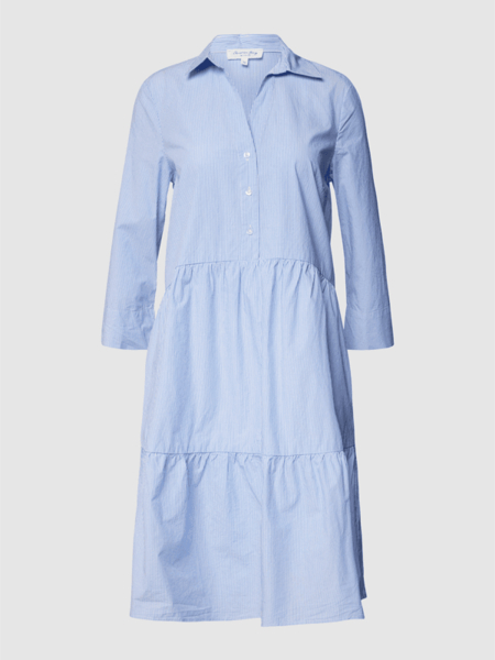 Niebieska sukienka Christian Berg Woman w stylu casual koszulowa z bawełny