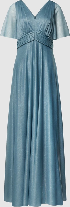 Niebieska sukienka Christian Berg z szyfonu z krótkim rękawem