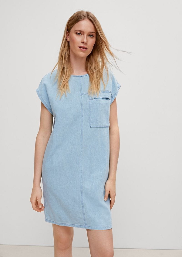 Niebieska sukienka comma, mini w stylu casual z krótkim rękawem