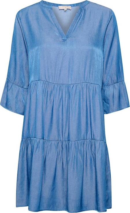 Niebieska sukienka Cream mini z dekoltem w kształcie litery v oversize