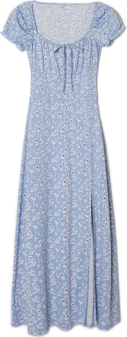 Niebieska sukienka Cropp midi w stylu casual z krótkim rękawem