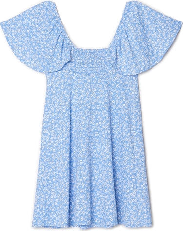 Niebieska sukienka Cropp mini rozkloszowana z krótkim rękawem