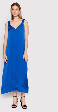 Niebieska sukienka DKNY prosta w stylu casual z dekoltem w kształcie litery v