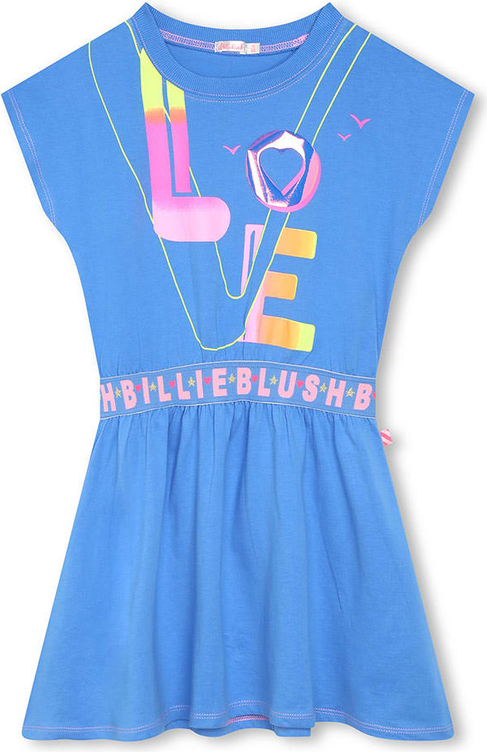 Niebieska sukienka dziewczęca Billieblush z bawełny