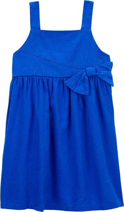 Niebieska sukienka dziewczęca Carter's z lnu