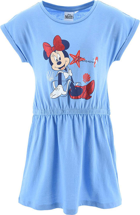 Niebieska sukienka dziewczęca Disney z bawełny