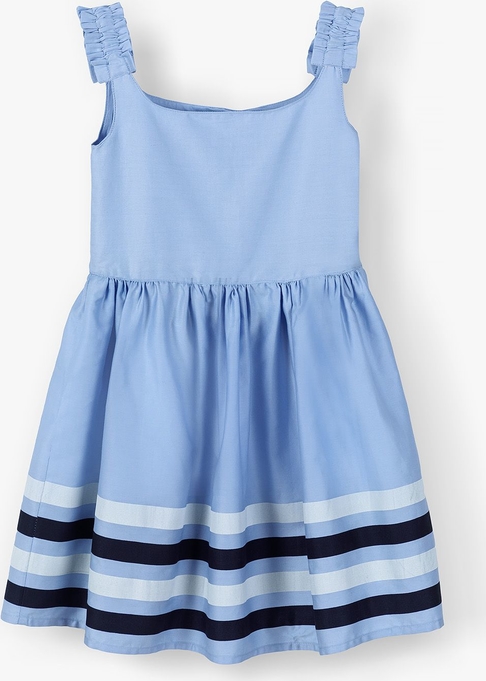 Niebieska sukienka dziewczęca Max & Mia By 5.10.15. z bawełny w paseczki