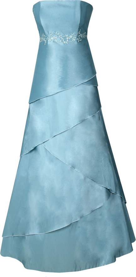 Niebieska sukienka Fokus bez rękawów maxi rozkloszowana
