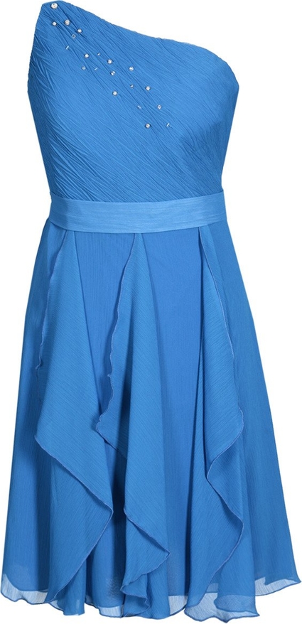 Niebieska sukienka Fokus bez rękawów z szyfonu w stylu boho