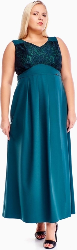 Niebieska sukienka Fokus dla puszystych maxi