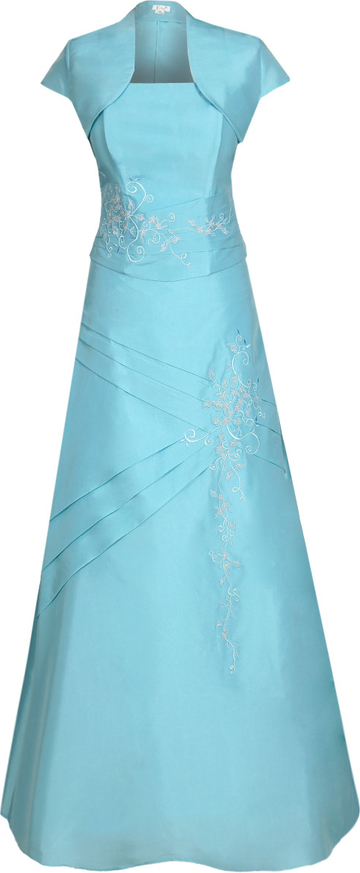 Niebieska sukienka Fokus maxi rozkloszowana