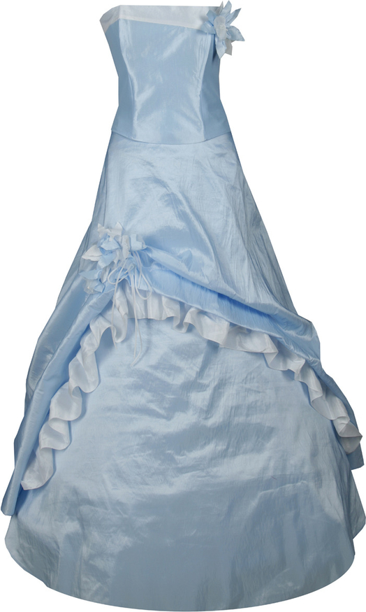 Niebieska sukienka Fokus maxi rozkloszowana bez rękawów