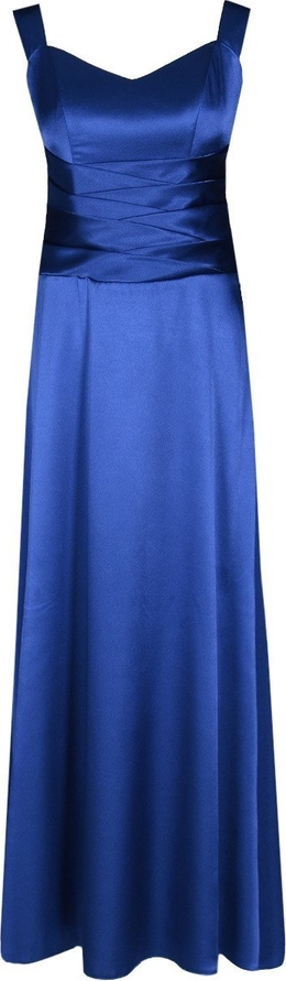 Niebieska sukienka Fokus na ramiączkach z dekoltem w kształcie litery v maxi