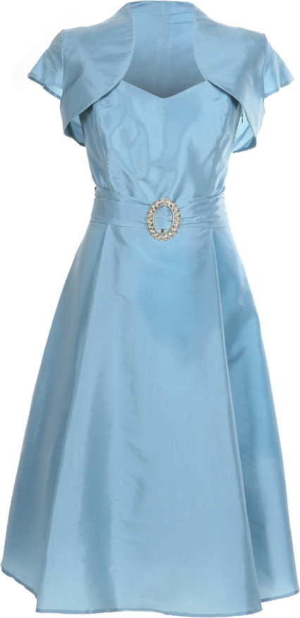 Niebieska sukienka Fokus rozkloszowana z tiulu
