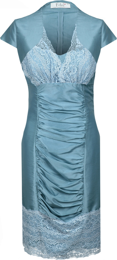Niebieska sukienka Fokus z dekoltem w kształcie litery v