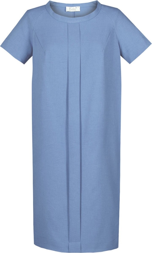 Niebieska sukienka Fokus z jeansu z krótkim rękawem