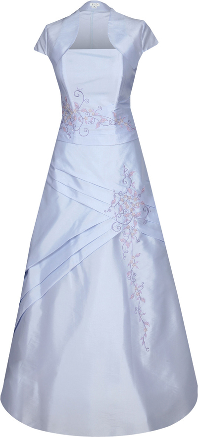 Niebieska sukienka Fokus z krótkim rękawem maxi rozkloszowana