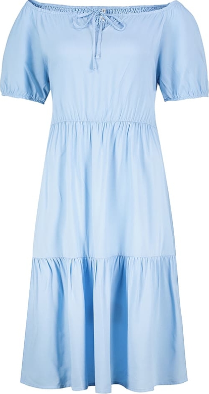 Niebieska sukienka Fresh Made mini z krótkim rękawem