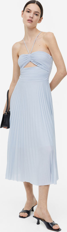 Niebieska sukienka H & M midi na ramiączkach