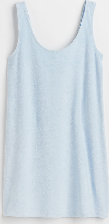 Niebieska sukienka H & M mini w stylu casual trapezowa