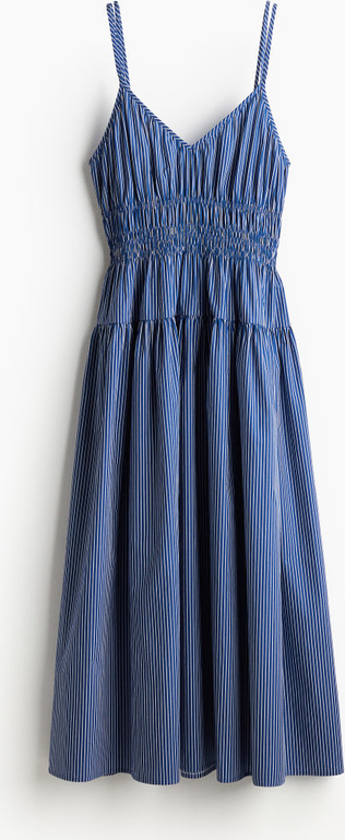 Niebieska sukienka H & M rozkloszowana z tkaniny