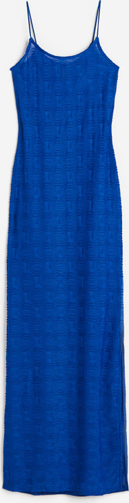 Niebieska sukienka H & M w stylu casual z dżerseju z okrągłym dekoltem