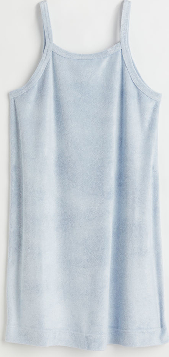 Niebieska sukienka H & M z okrągłym dekoltem mini na ramiączkach