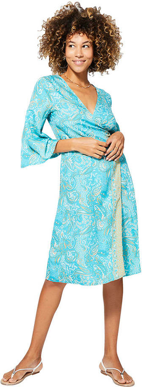 Niebieska sukienka Ipanima mini z długim rękawem