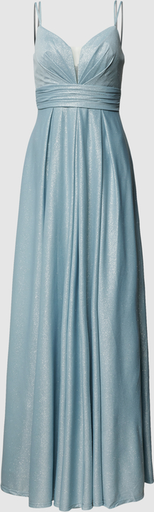 Niebieska sukienka Jake*s rozkloszowana maxi z dekoltem w kształcie litery v