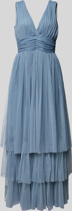 Niebieska sukienka Lace & Beads maxi bez rękawów
