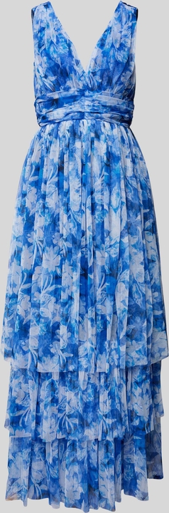 Niebieska sukienka Lace & Beads z tiulu