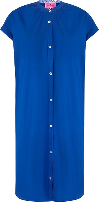 Niebieska sukienka Lieblingsstück prosta z krótkim rękawem w stylu casual