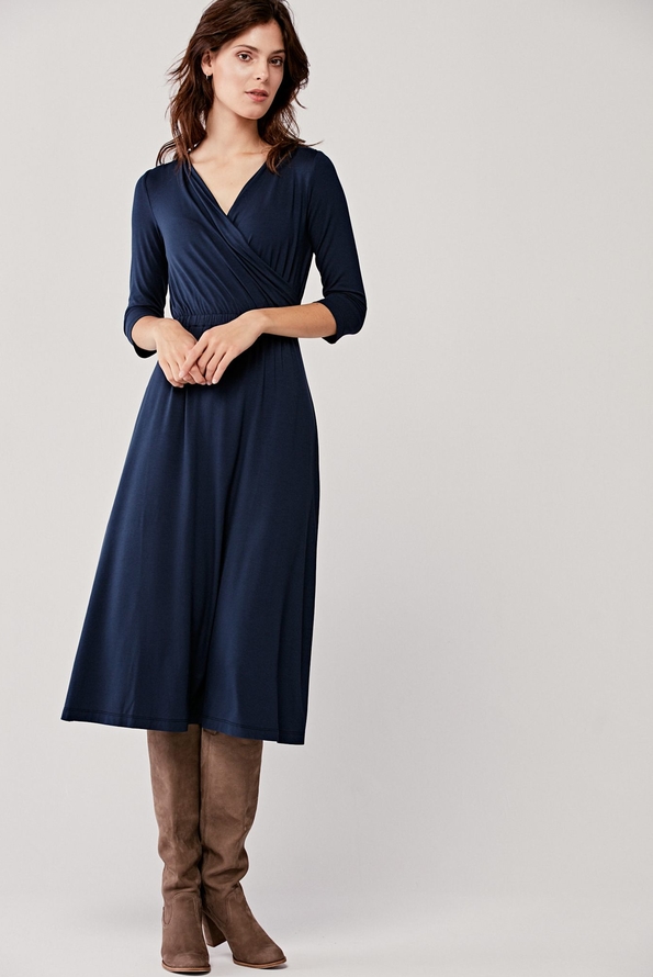 Niebieska sukienka Marie Zélie z tkaniny
