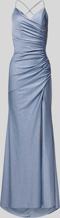 Niebieska sukienka Mascara na ramiączkach z dekoltem w kształcie litery v
