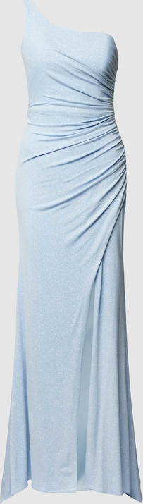 Niebieska sukienka Mascara z szyfonu