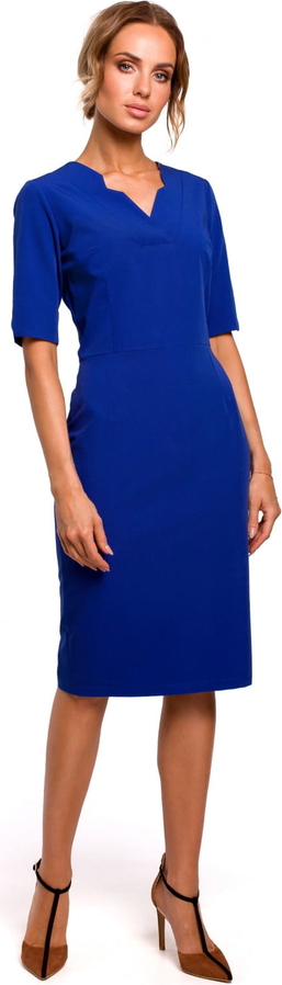 Niebieska sukienka MOE midi ołówkowa