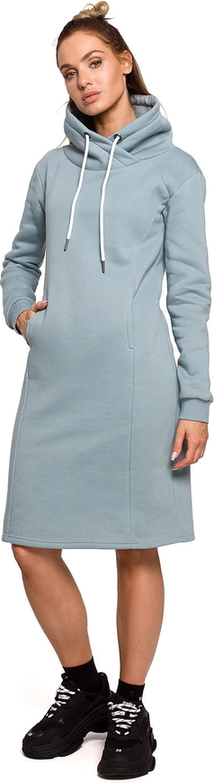 Niebieska sukienka MOE z bawełny
